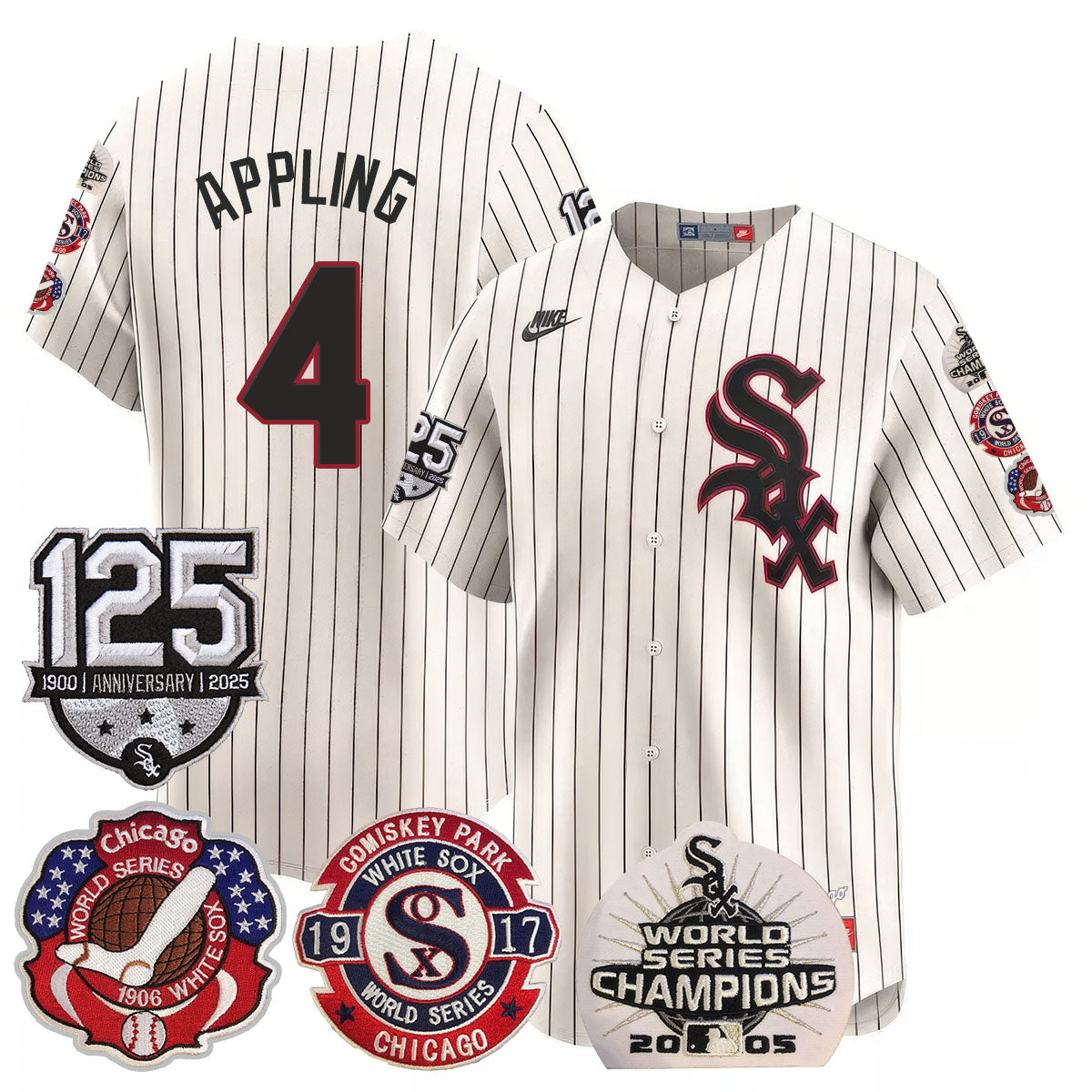 Chicago White Sox 125th Anniversary - World Series Champions Jersey - All Stitched