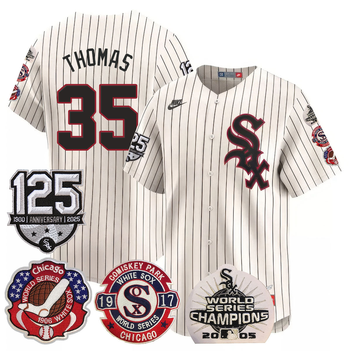 Chicago White Sox 125th Anniversary - World Series Champions Jersey - All Stitched