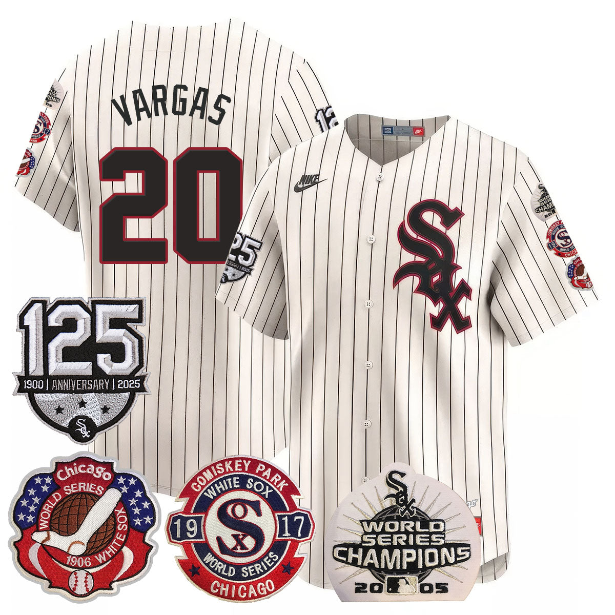 Chicago White Sox 125th Anniversary - World Series Champions Jersey - All Stitched