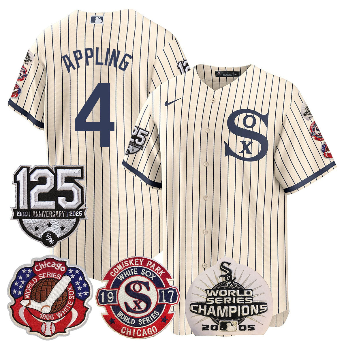 Chicago White Sox 125th Anniversary - World Series Champions Jersey - All Stitched
