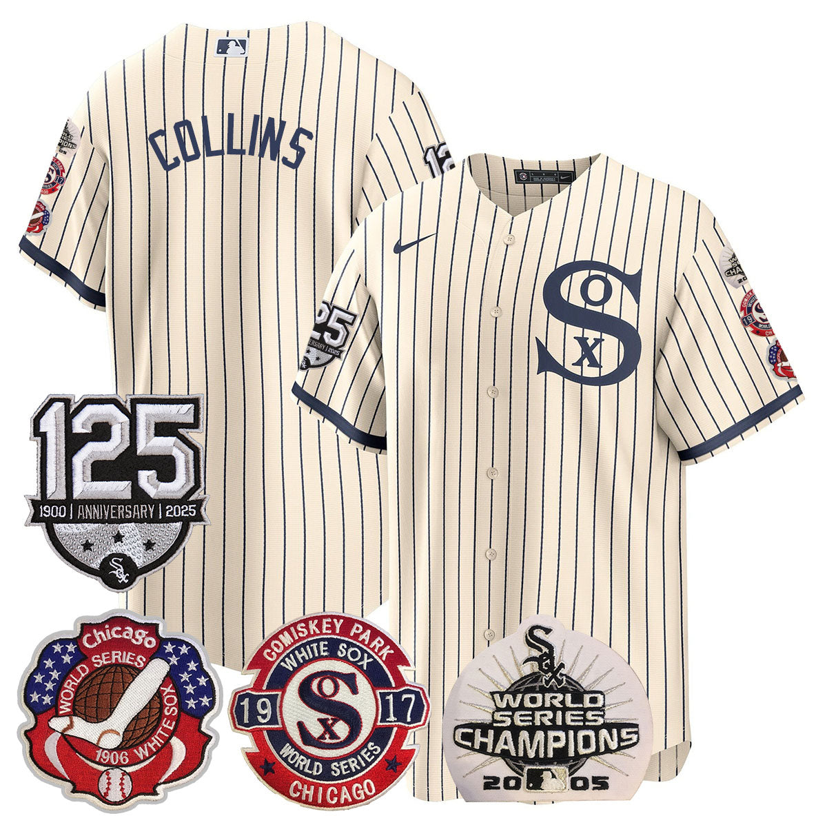 Chicago White Sox 125th Anniversary - World Series Champions Jersey - All Stitched