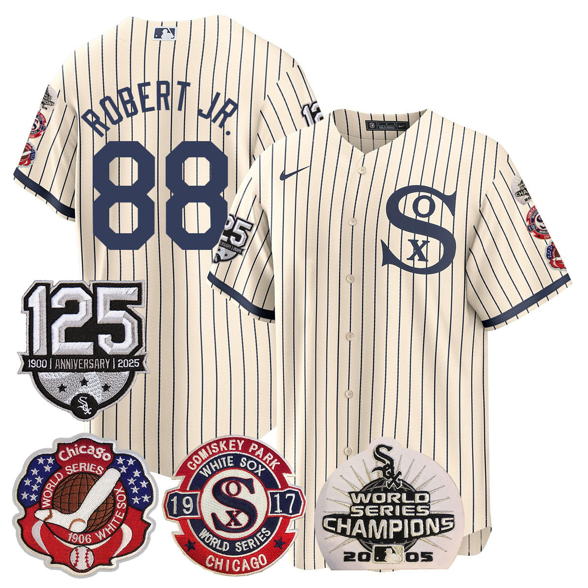 Chicago White Sox 125th Anniversary - World Series Champions Jersey - All Stitched