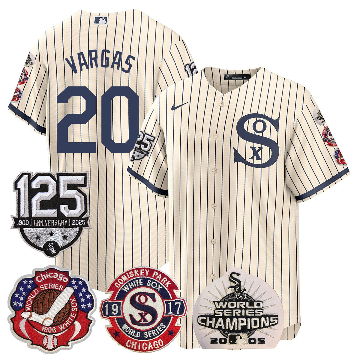 Chicago White Sox 125th Anniversary - World Series Champions Jersey - All Stitched