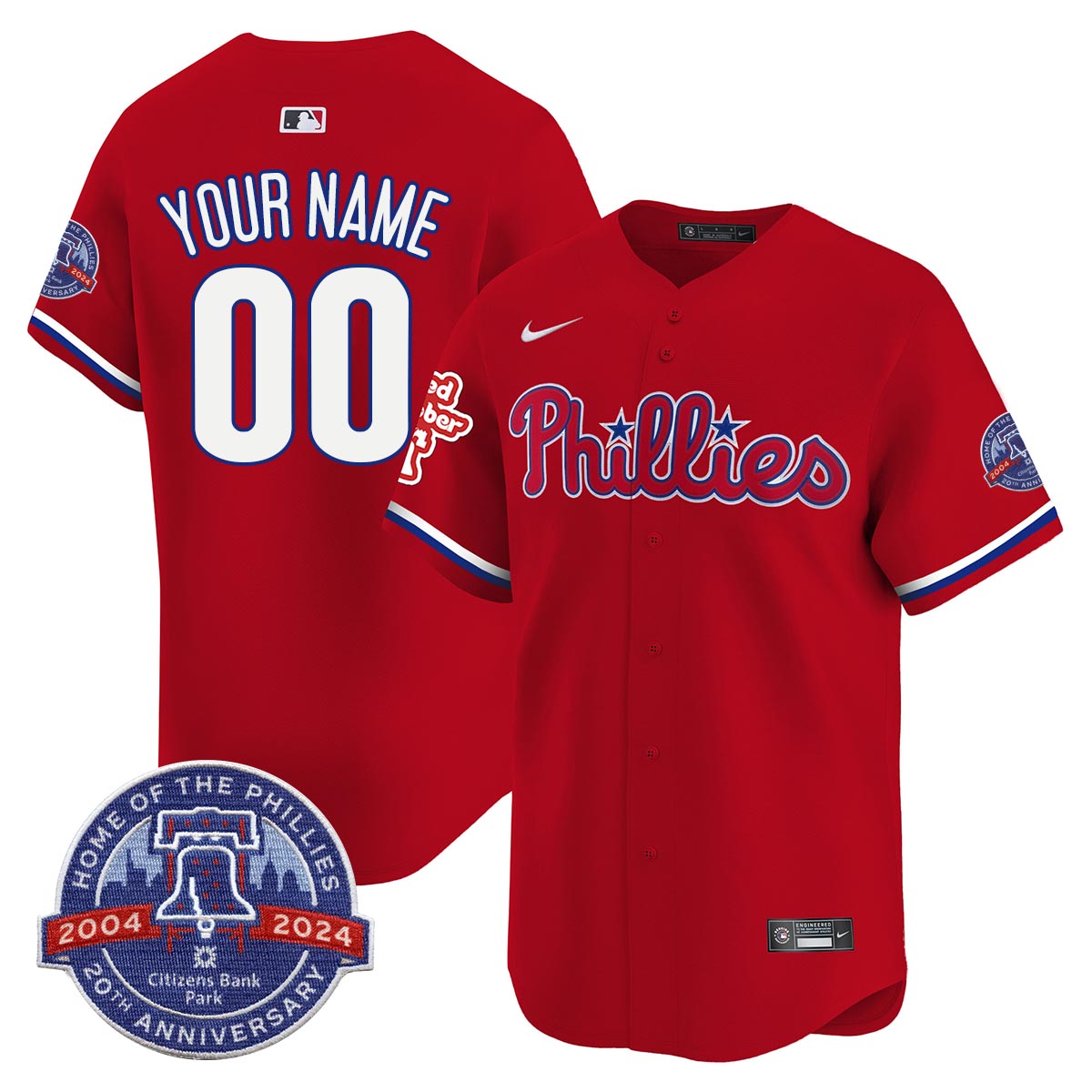 Phillies 20th Anniversary Citizen Bank Park's 2024 Custom Jersey TLA - All Stitched