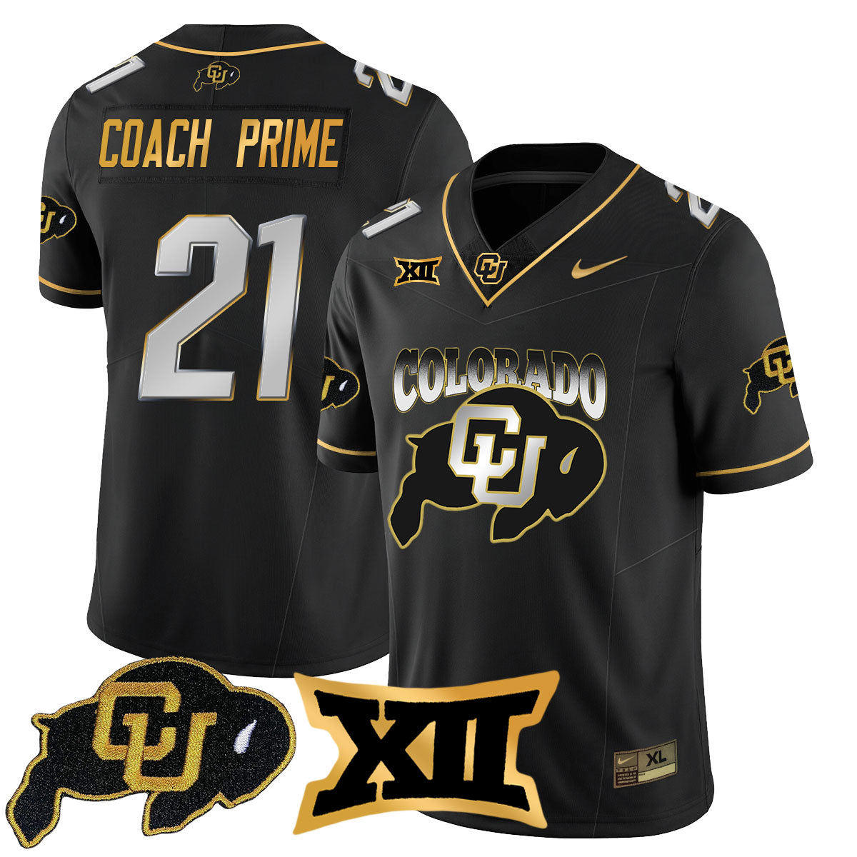 Colorado Buffaloes 2024 Vapor Limited Gold Jersey N2 - All Stitched