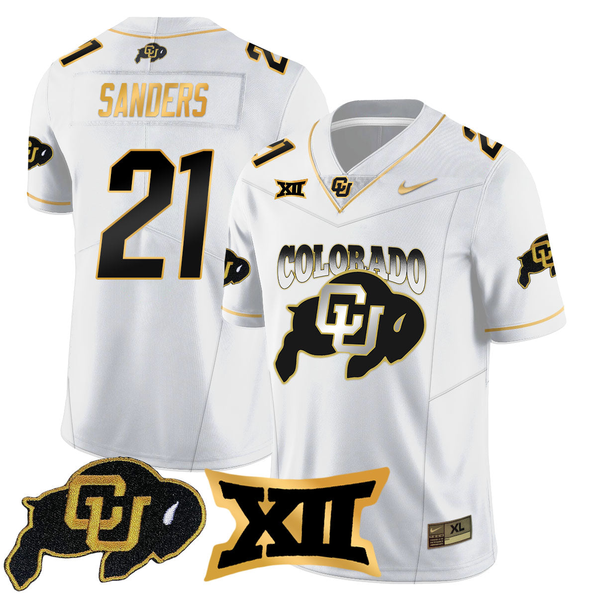 Colorado Buffaloes 2024 Vapor Limited Gold Jersey N2 - All Stitched