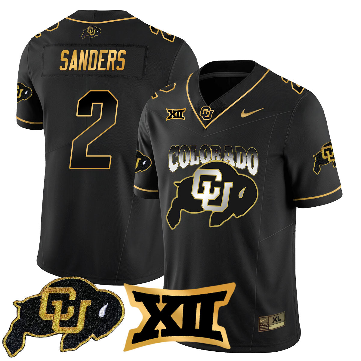 Colorado Buffaloes 2024 Vapor Limited Gold Jersey N2 - All Stitched