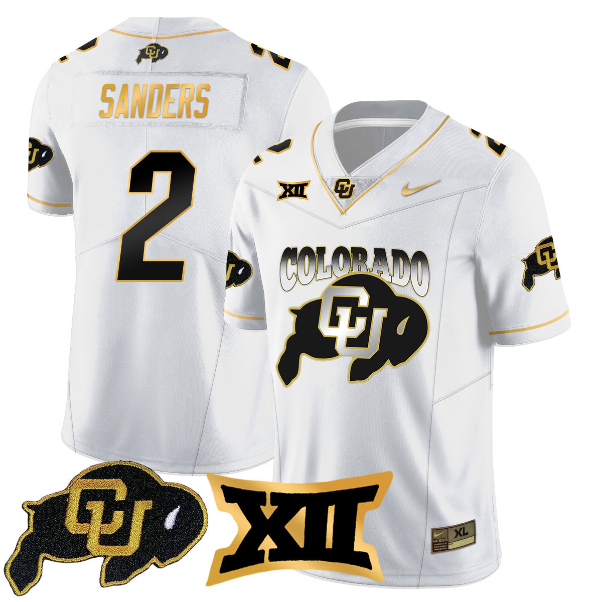 Colorado Buffaloes 2024 Vapor Limited Gold Jersey N2 - All Stitched