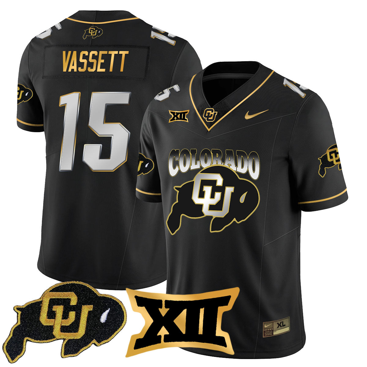 Colorado Buffaloes 2024 Vapor Limited Gold Jersey N2 - All Stitched