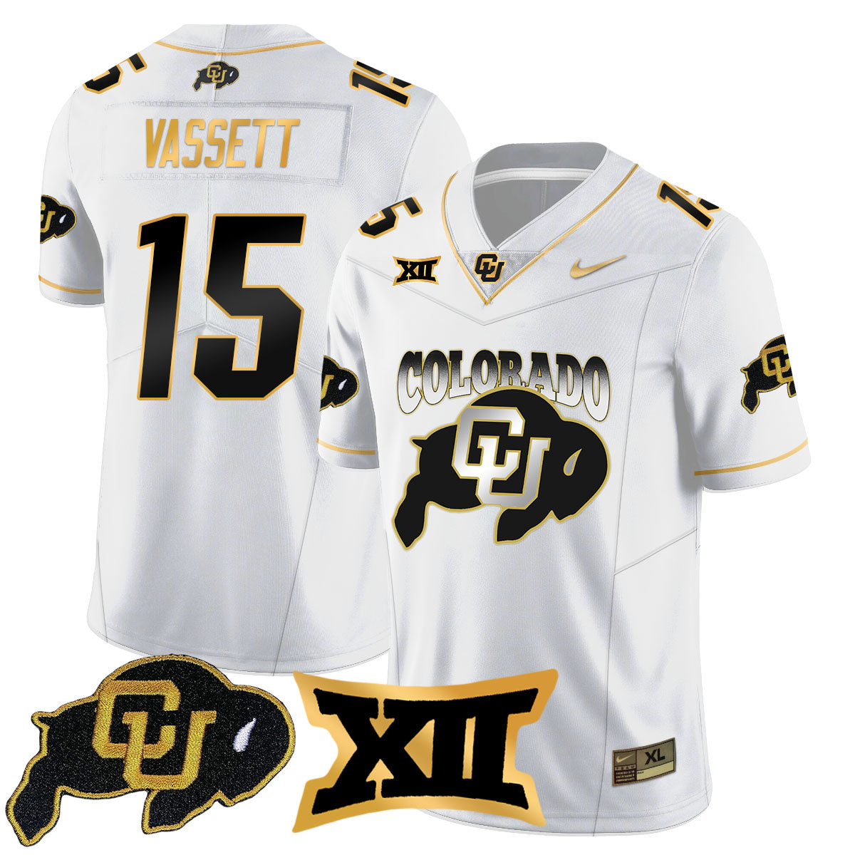 Colorado Buffaloes 2024 Vapor Limited Gold Jersey N2 - All Stitched