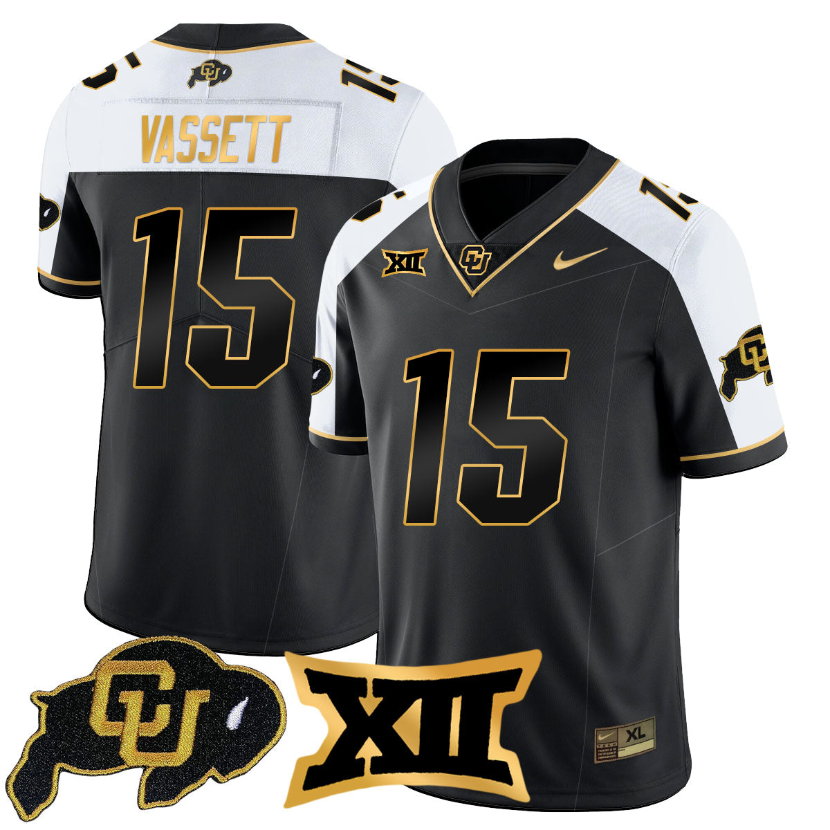 Colorado Buffaloes 2024 Vapor Limited Gold Jersey N1 - All Stitched