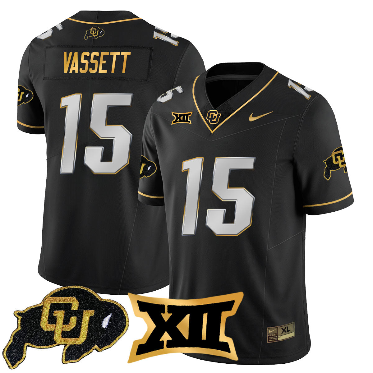 Colorado Buffaloes 2024 Vapor Limited Gold Jersey N1 - All Stitched