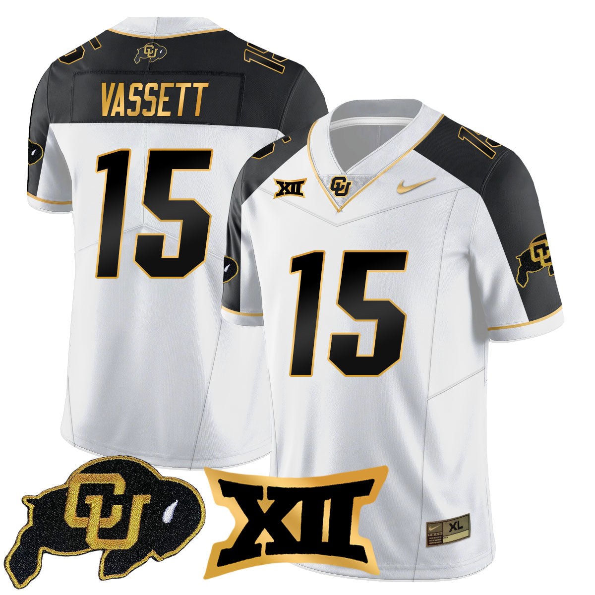 Colorado Buffaloes 2024 Vapor Limited Gold Jersey N1 - All Stitched