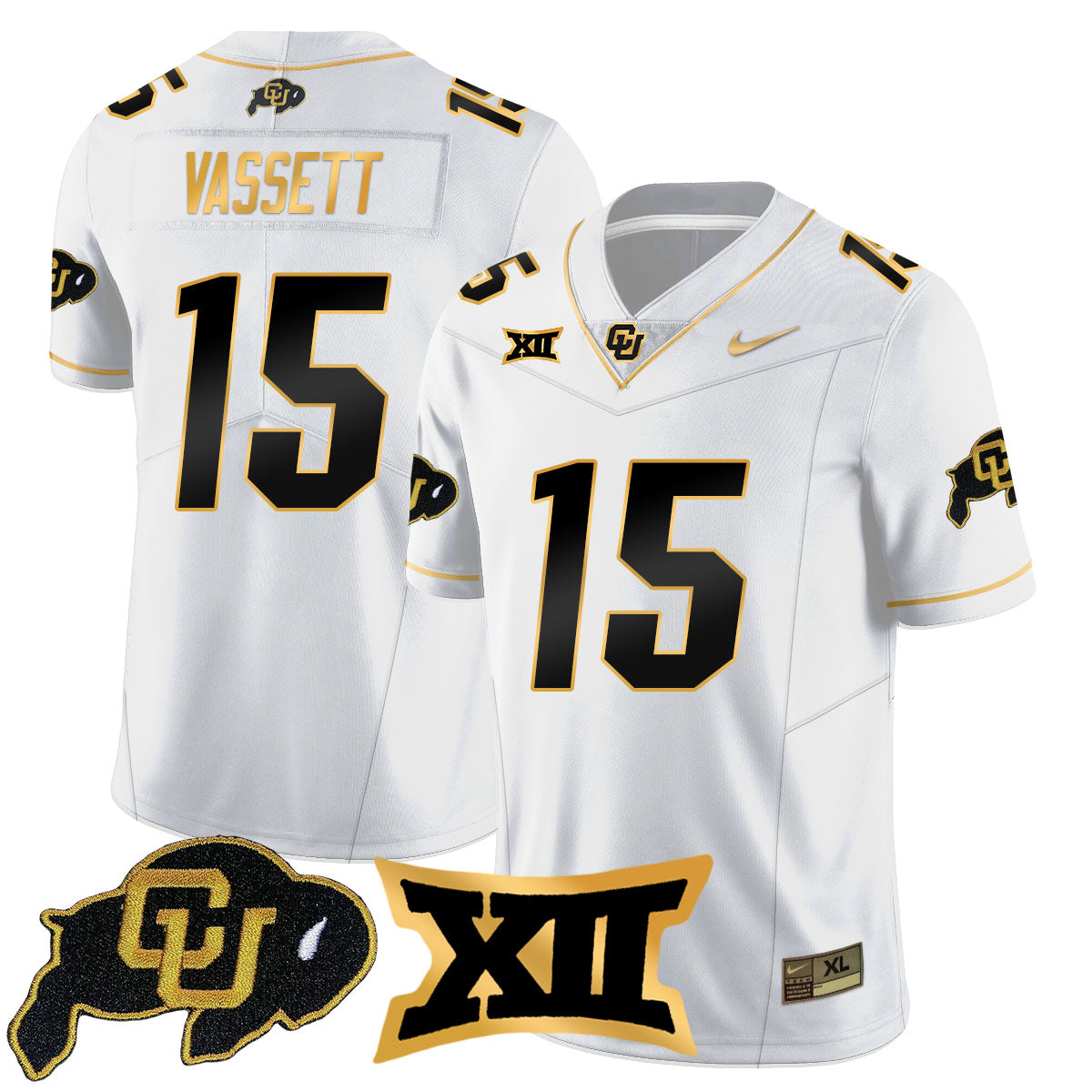 Colorado Buffaloes 2024 Vapor Limited Gold Jersey N1 - All Stitched