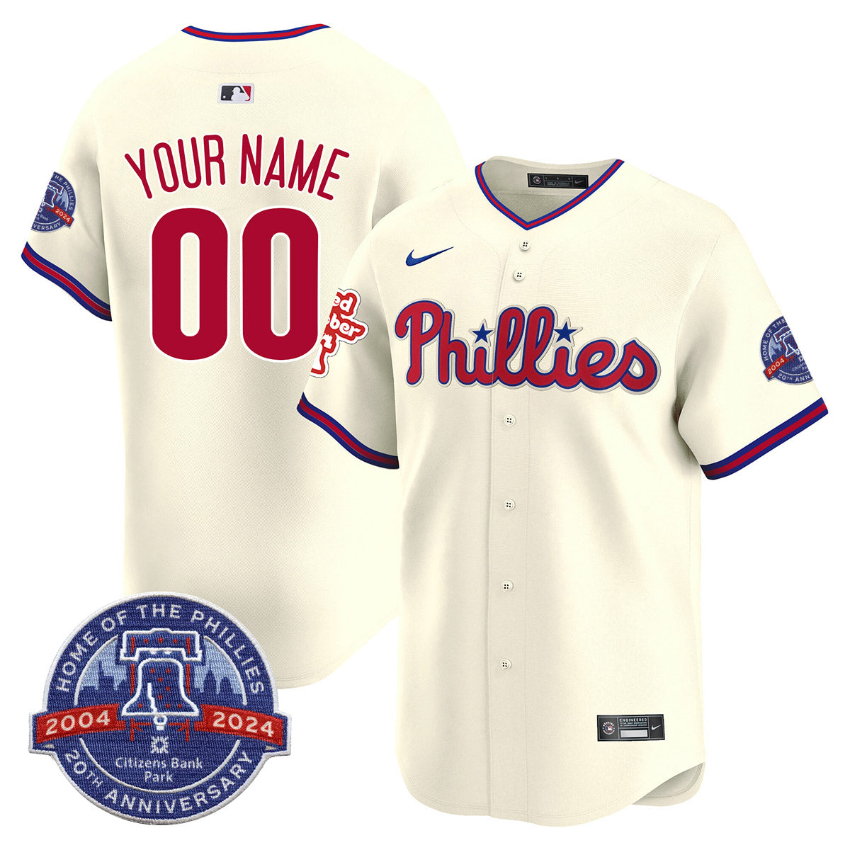 Phillies 20th Anniversary Citizen Bank Park's 2024 Custom Jersey TLA - All Stitched