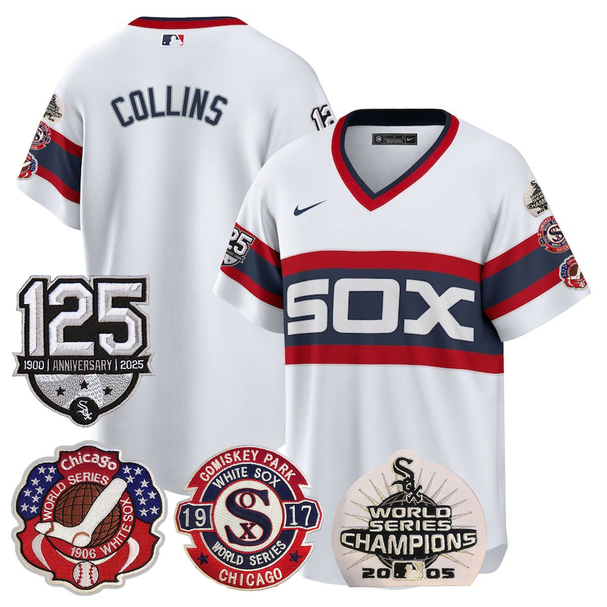 Chicago White Sox 125th Anniversary - World Series Champions Jersey - All Stitched