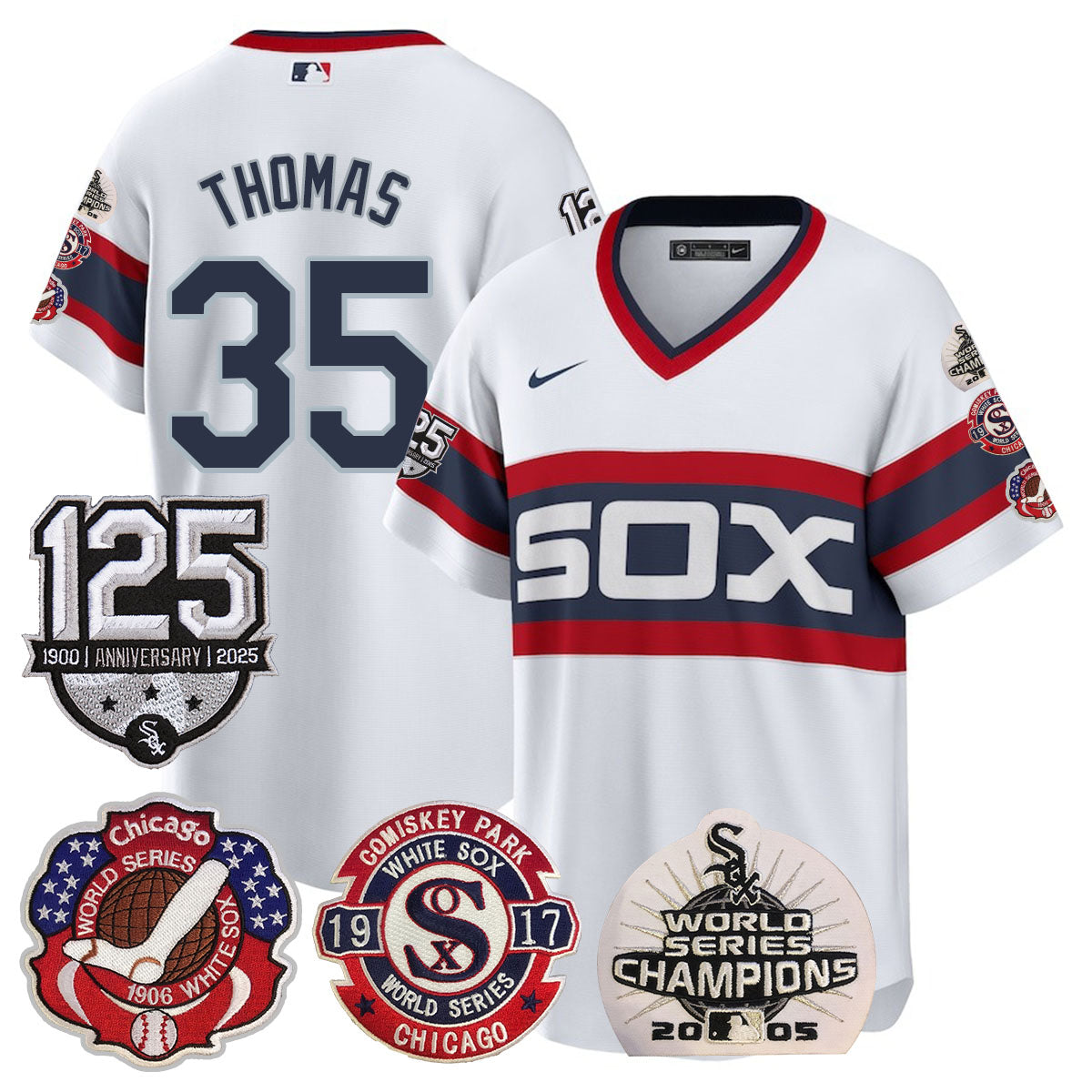 Chicago White Sox 125th Anniversary - World Series Champions Jersey - All Stitched