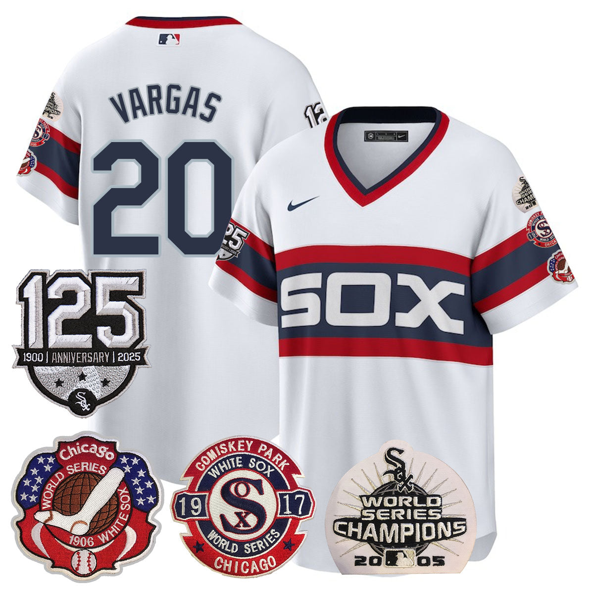 Chicago White Sox 125th Anniversary - World Series Champions Jersey - All Stitched