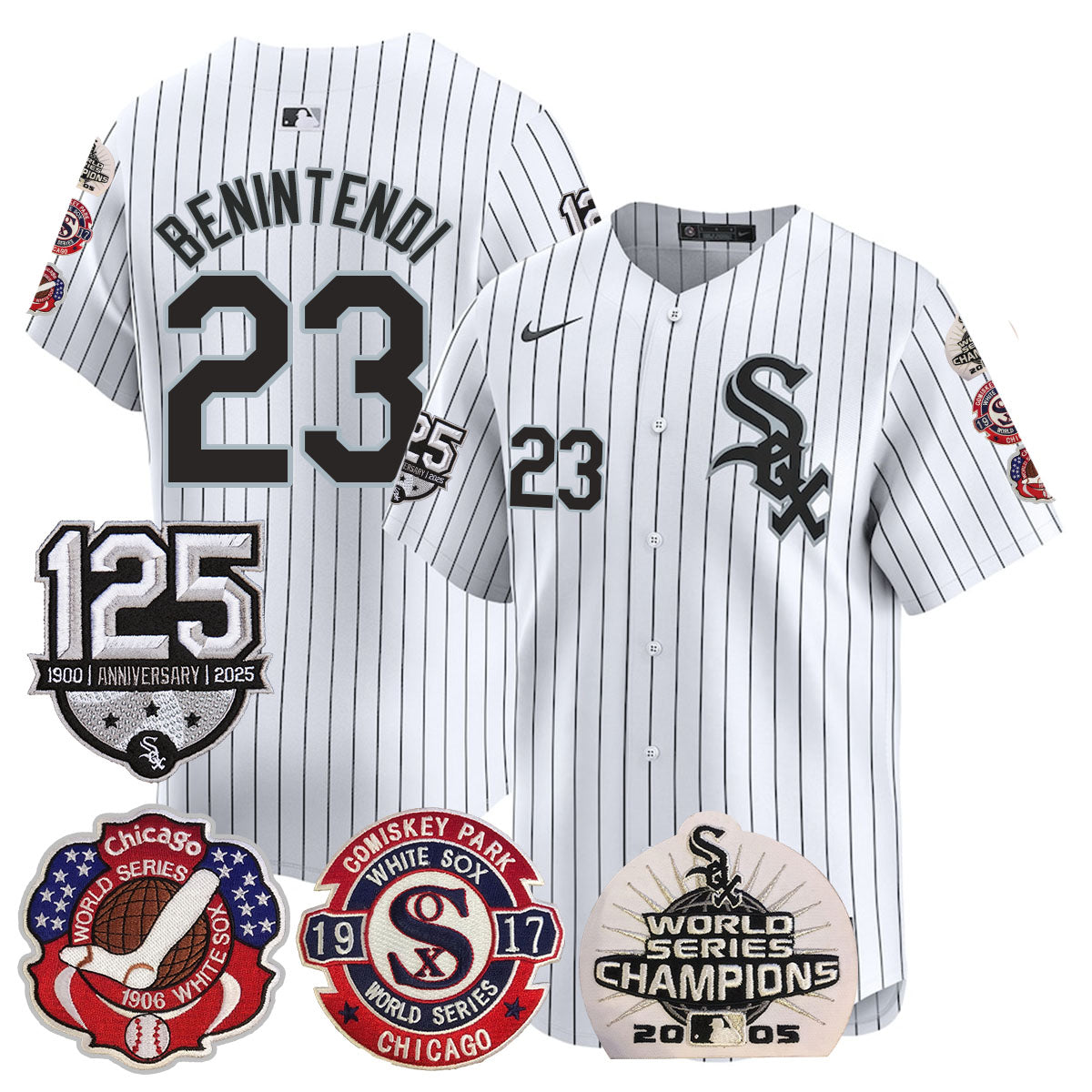 Chicago White Sox 125th Anniversary - World Series Champions Jersey - All Stitched