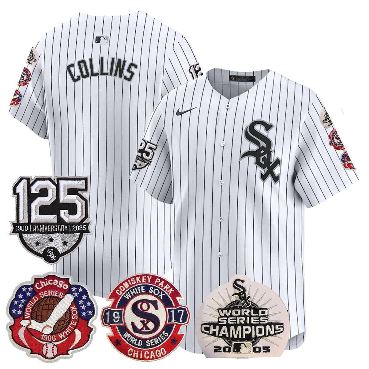 Chicago White Sox 125th Anniversary - World Series Champions Jersey - All Stitched