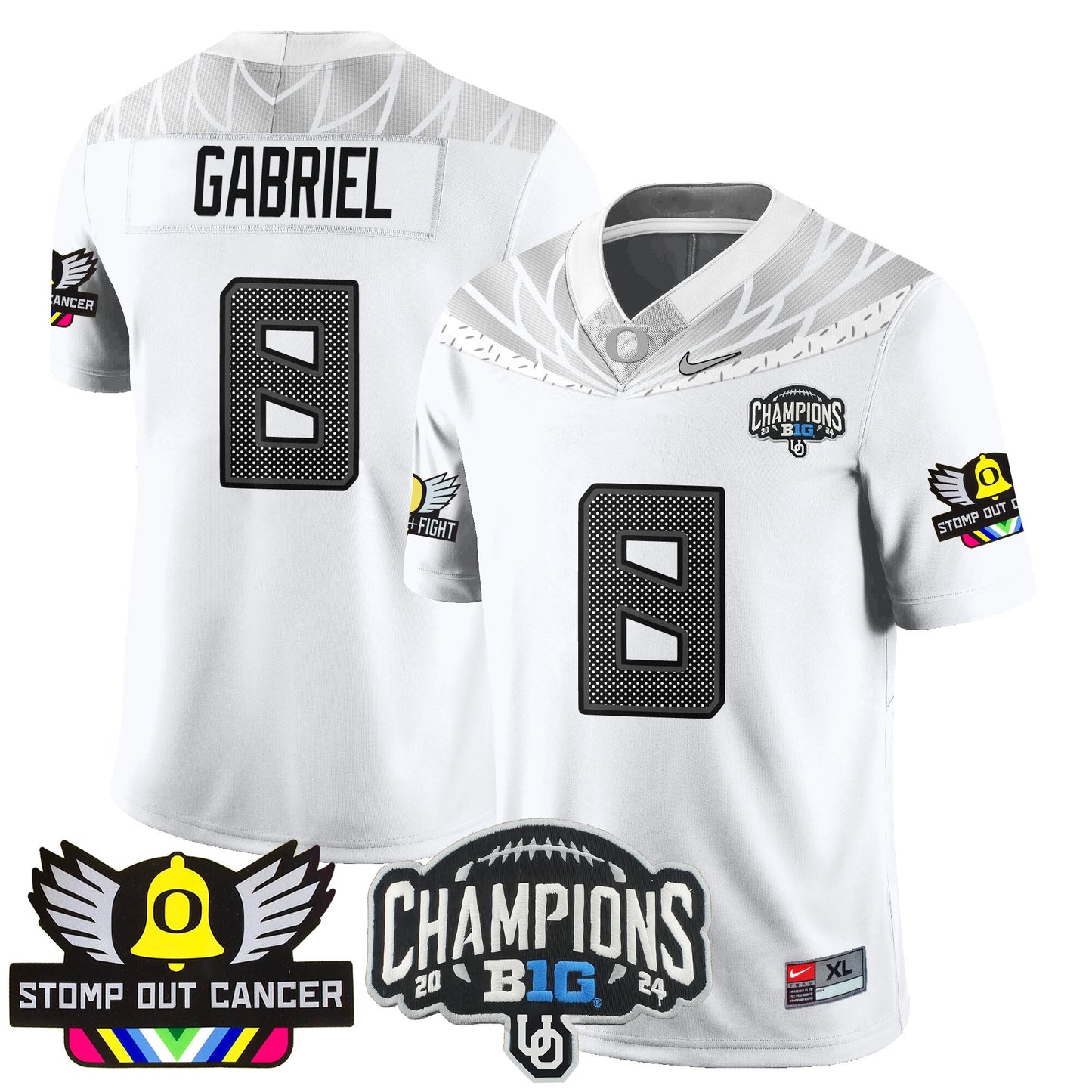 Oregon Alternate 2024 Big Ten Champions Jersey V2 - All Stitched