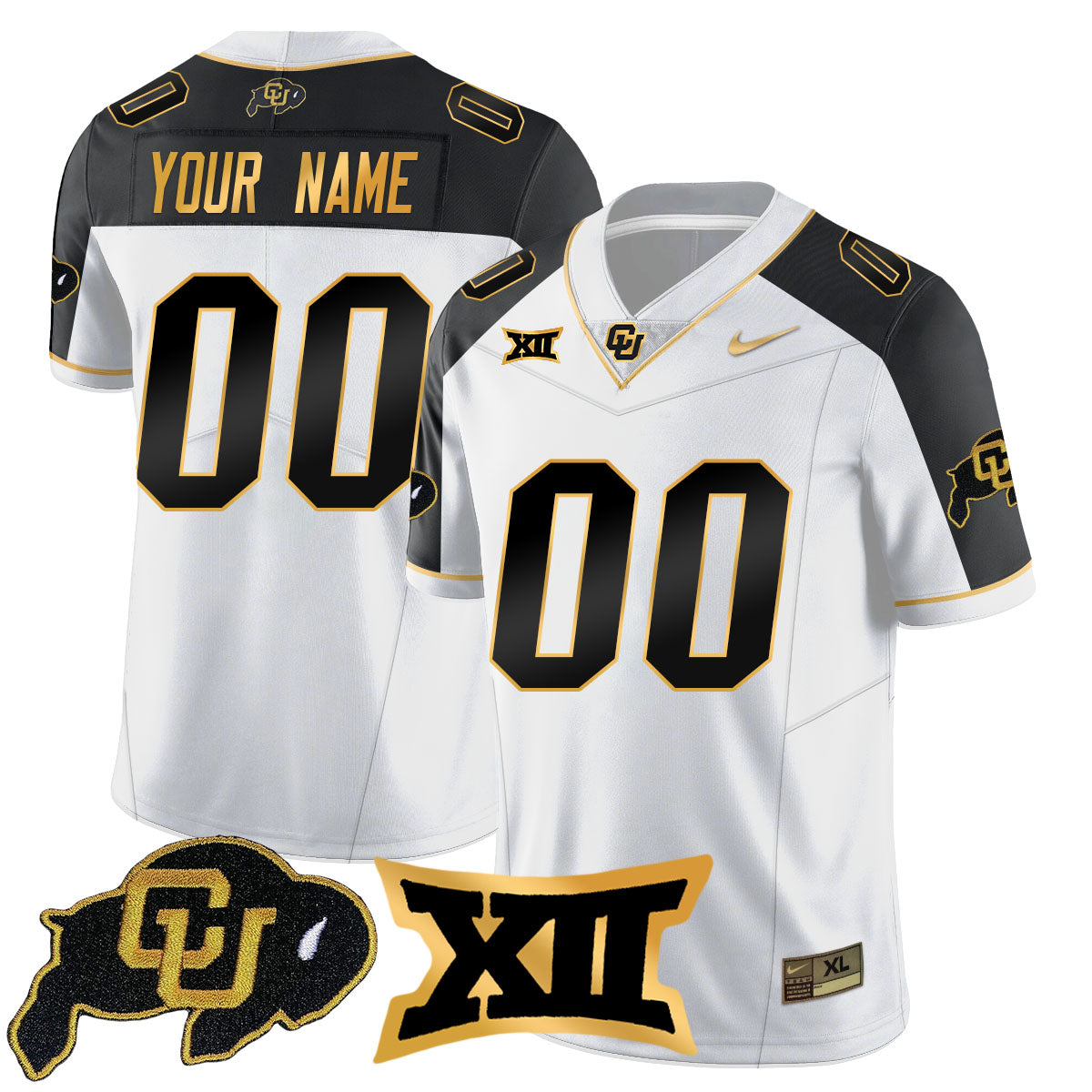 Custom Colorado Buffaloes 2024 Vapor Limited Gold Jersey N1 - All Stitched