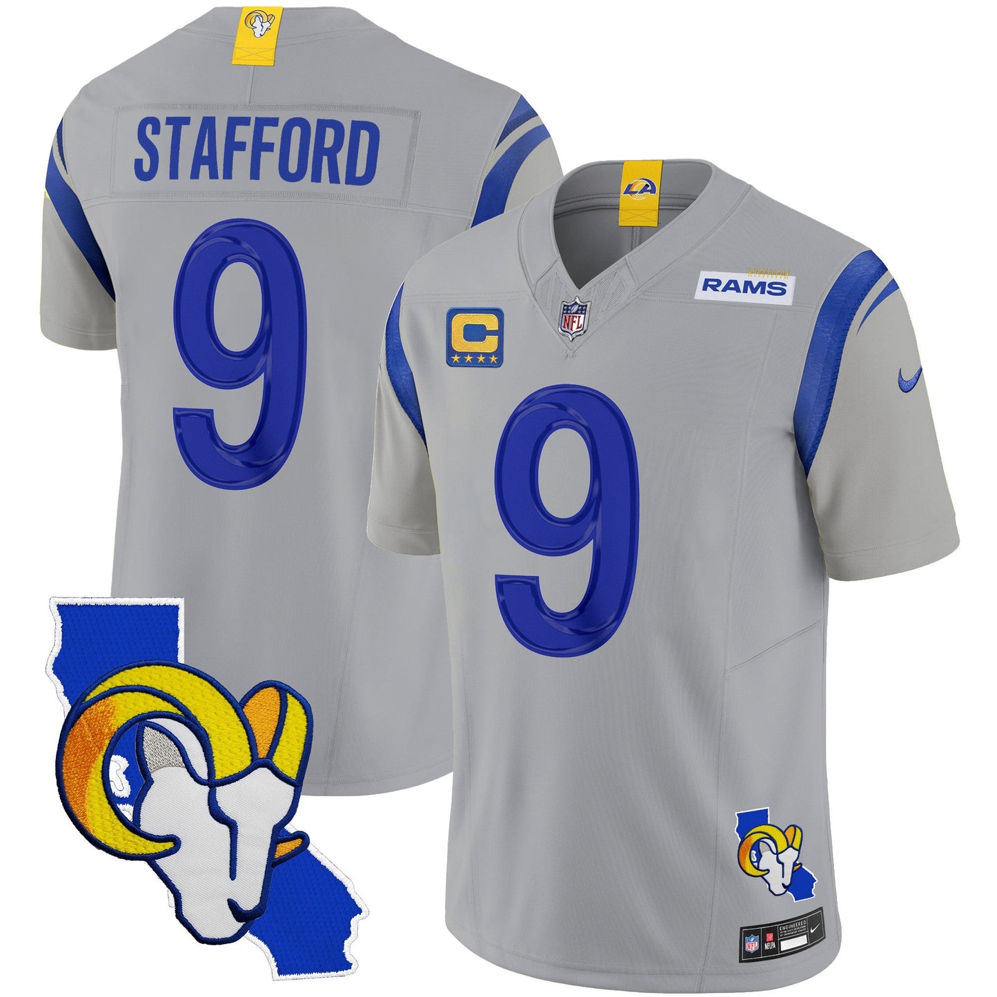 Rams California Patch Vapor Limited Jersey - All Stitched