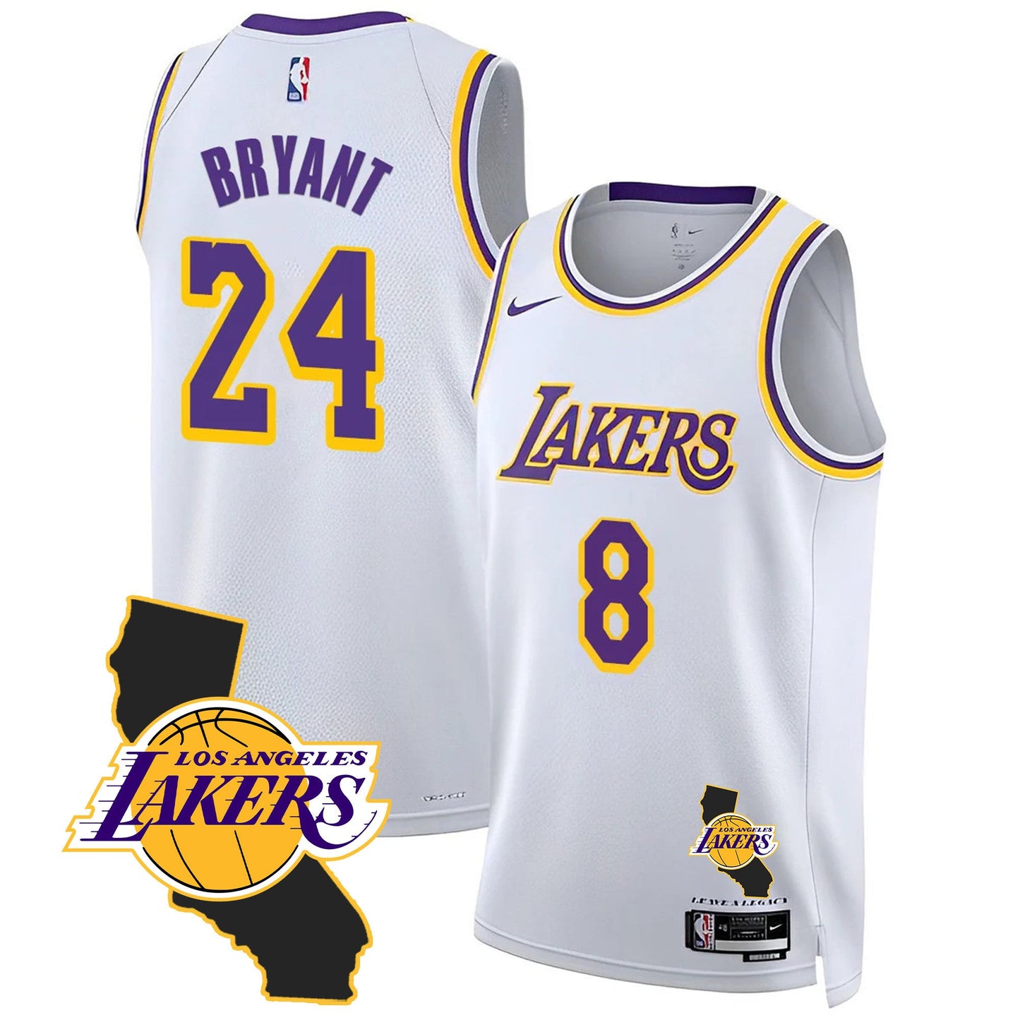 Kobe Bryant Black Mamba Jersey - California Patch - All Stitched