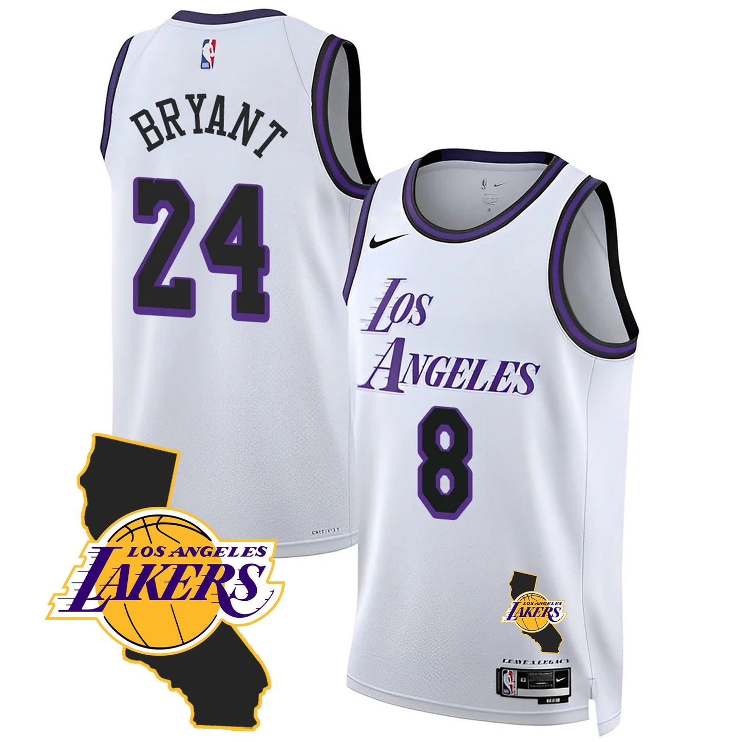 Kobe Bryant Black Mamba Jersey - California Patch - All Stitched