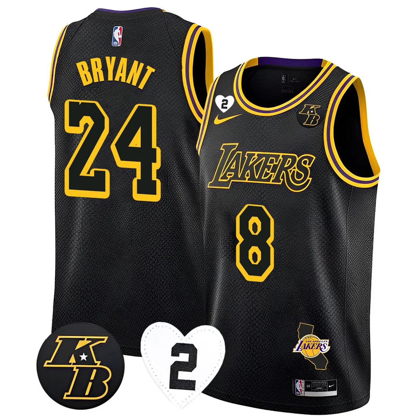 Kobe Bryant Black Mamba Jersey - California Patch - All Stitched