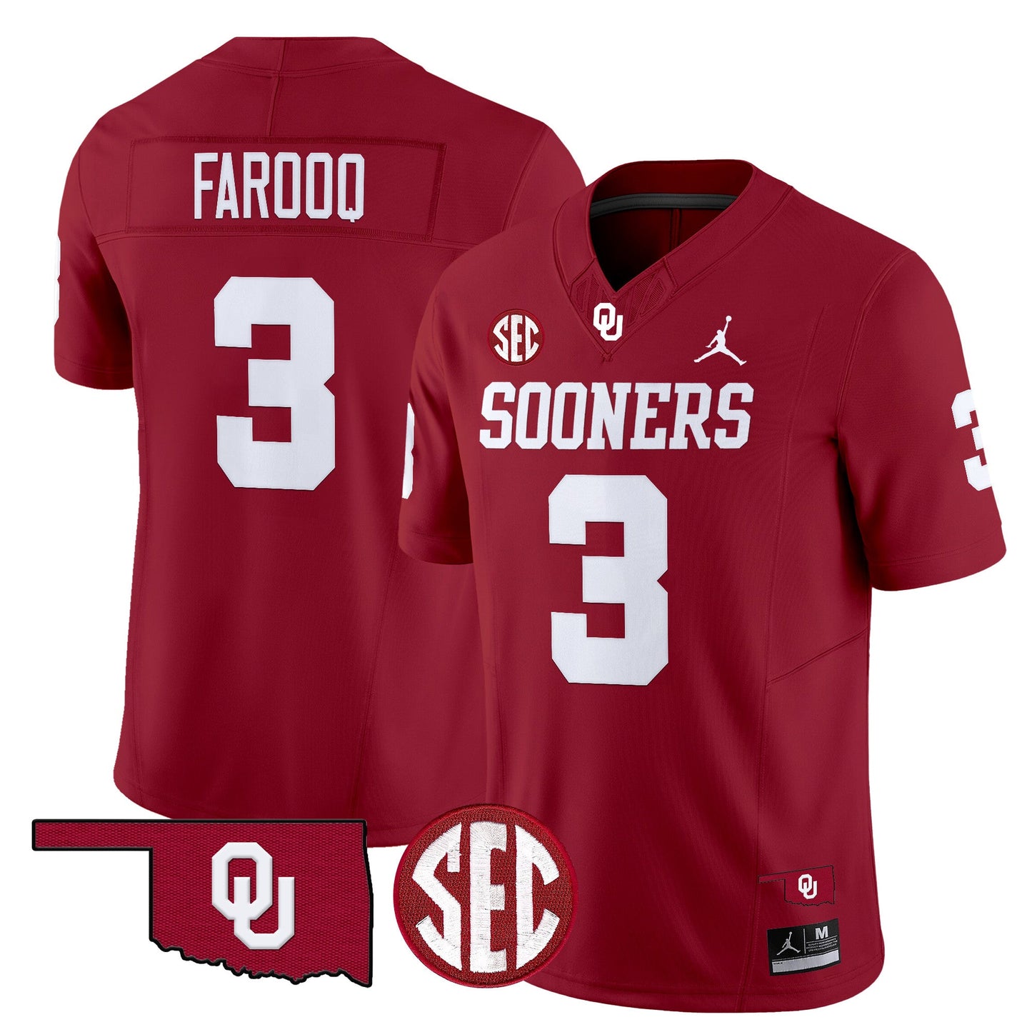 Oklahoma Sooners 2024 Vapor Limited Jersey - SEC Patch - All Stitched
