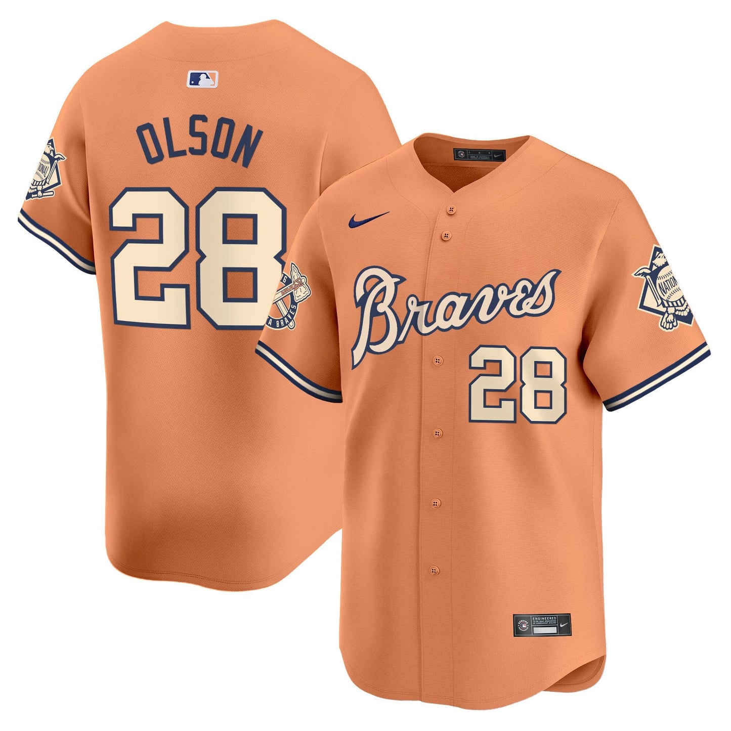Atlanta Braves Peaches n' Cream Vapor Premier Limited Jersey - All Stitched