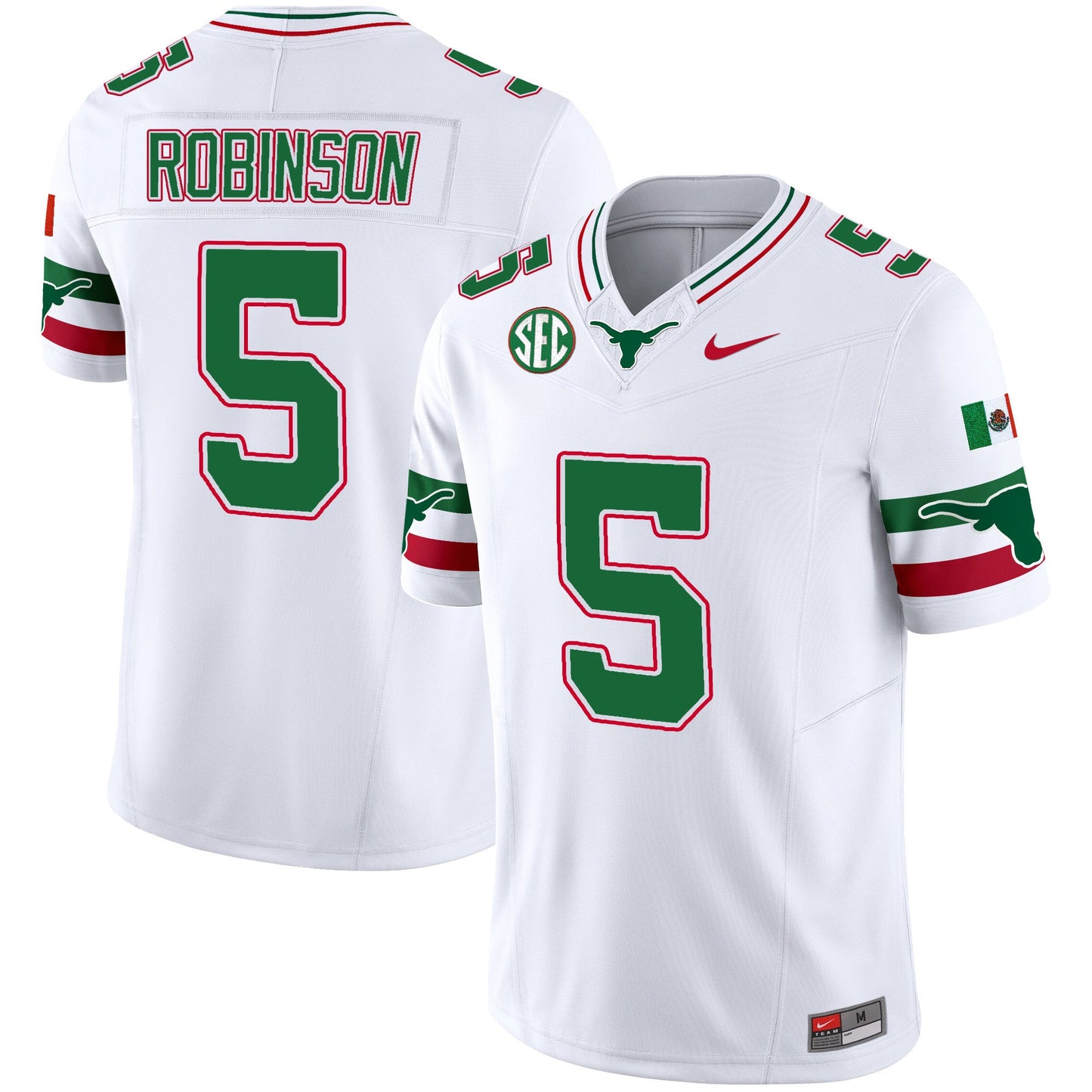 Texas Longhorns Mexico SEC Patch Vapor Jersey - All Stitched