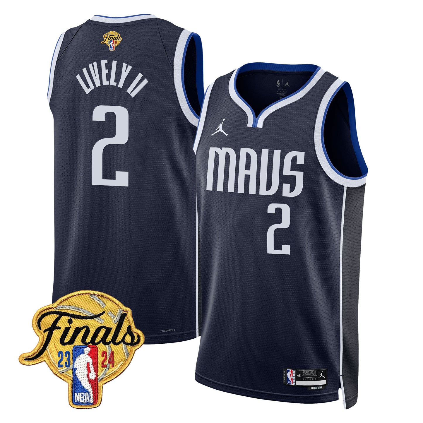Mavericks 2024 Finals Patch Swingman Jersey - All Stitched