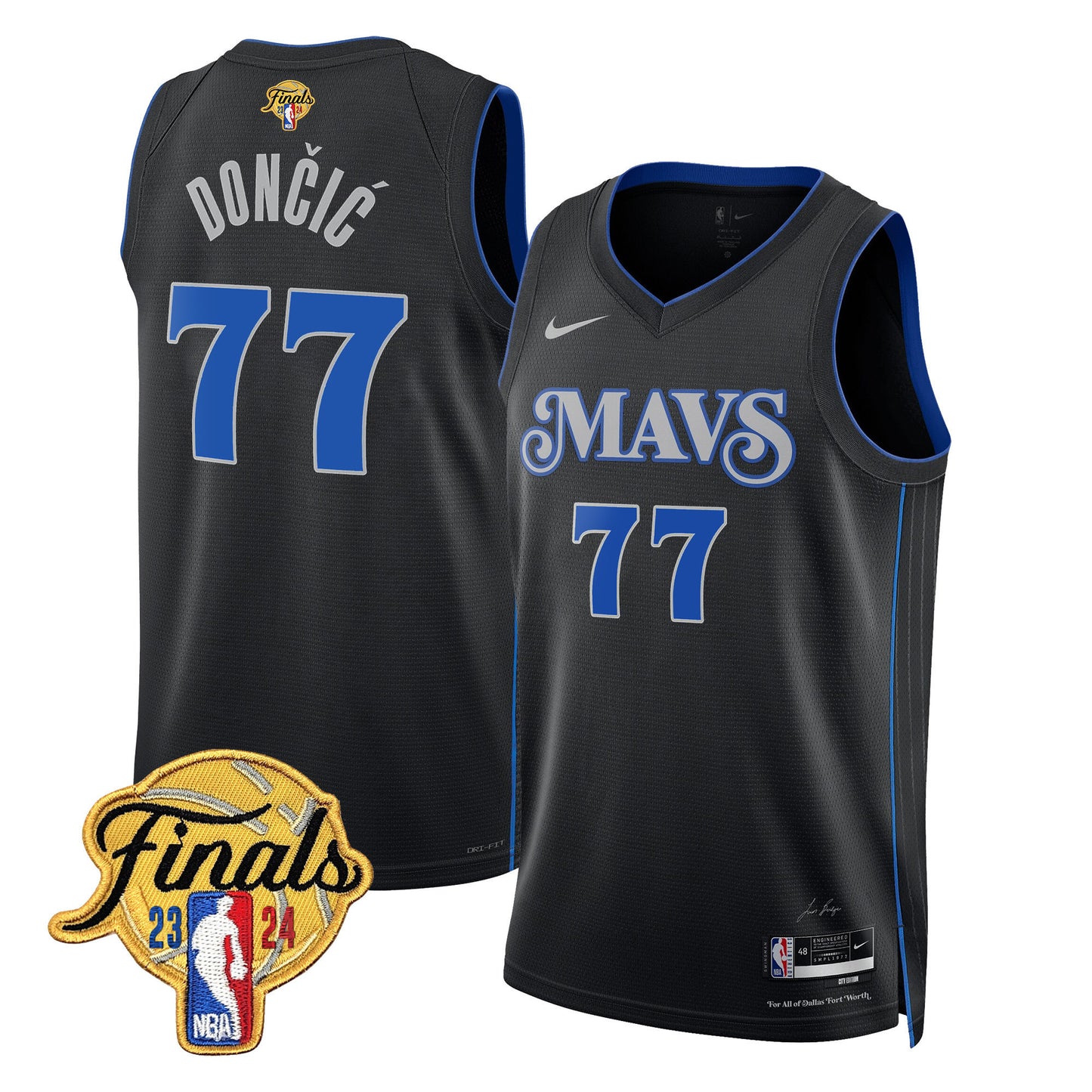 Mavericks 2024 Finals Patch Swingman Jersey - All Stitched