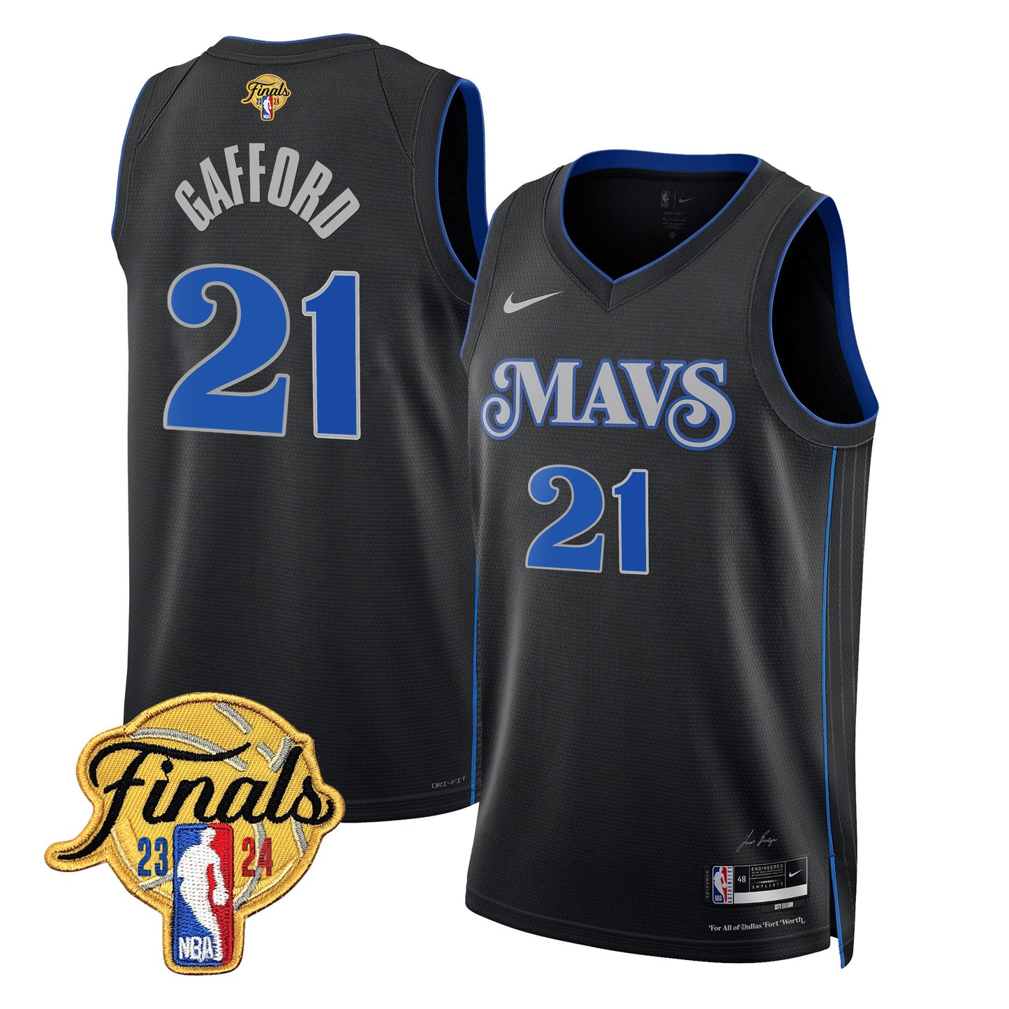 Mavericks 2024 Finals Patch Swingman Jersey - All Stitched