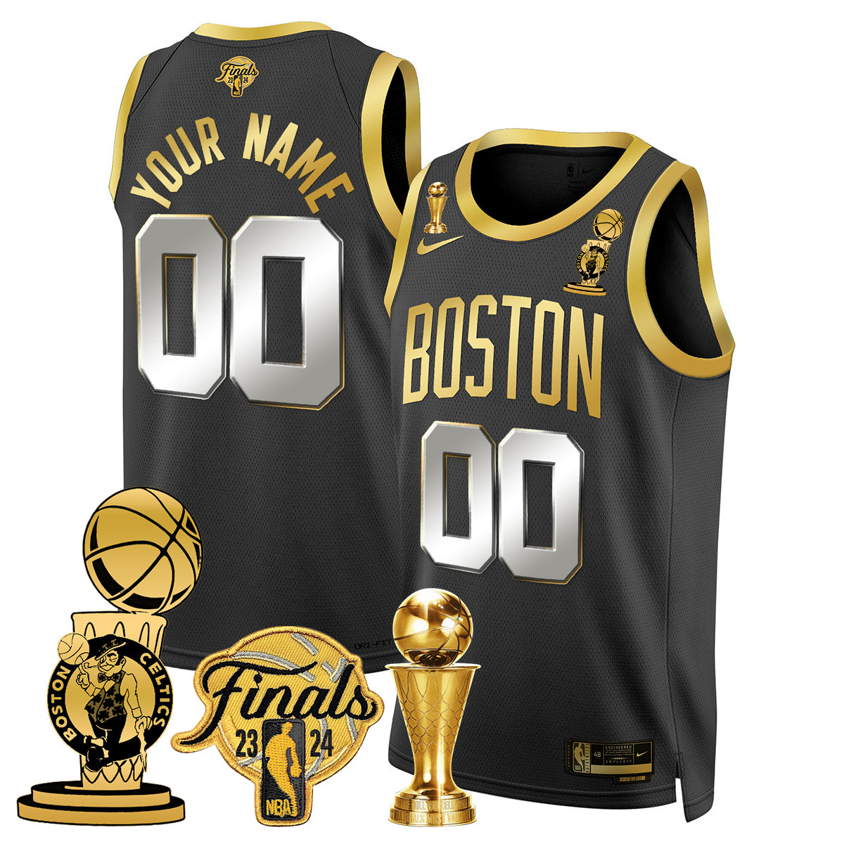 Celtics 2023-24 World Champions Custom Jersey - All Stitched