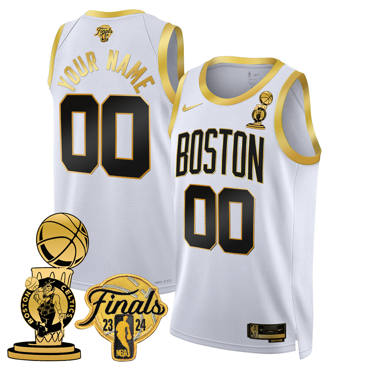 Celtics 2023-24 World Champions Custom Jersey - All Stitched