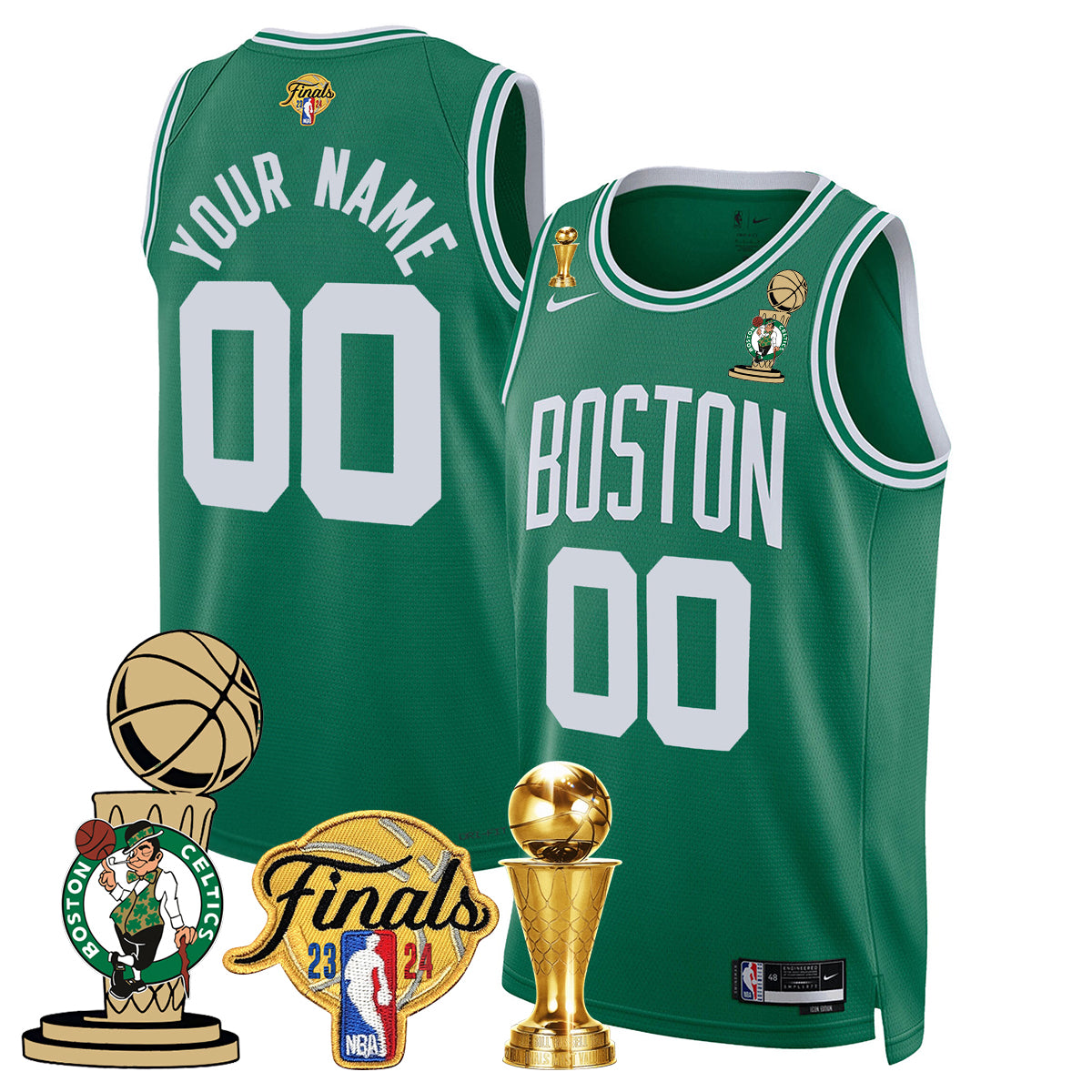 Celtics 2023-24 World Champions Custom Jersey - All Stitched