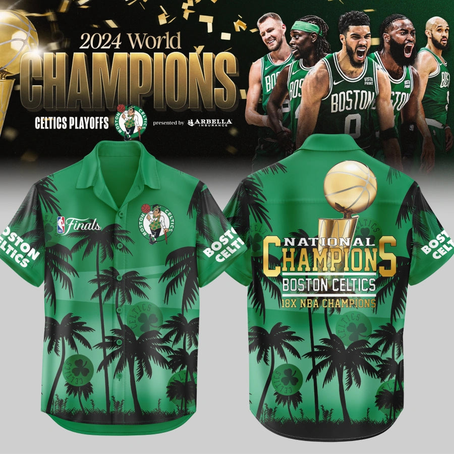 Celtics Hawaiian Shirt - Finals 2023-24 World Champions CT002