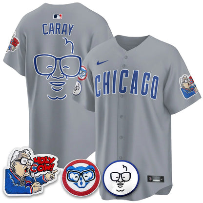 Chicago Cubs Limited Jersey - Harry Caray "Holy Cow" Patch - All Stitched