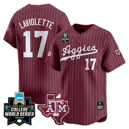 Texas A&M Aggies 2024 College World Series Vapor Premier Limited Jersey - All Stitched