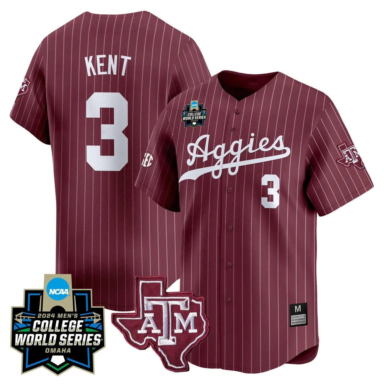 Texas A&M Aggies 2024 College World Series Vapor Premier Limited Jersey - All Stitched