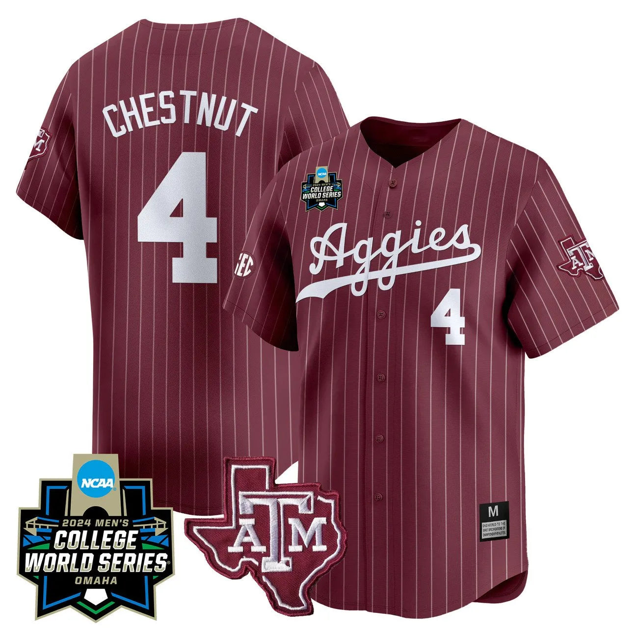 Texas A&M Aggies 2024 College World Series Vapor Premier Limited Jersey - All Stitched