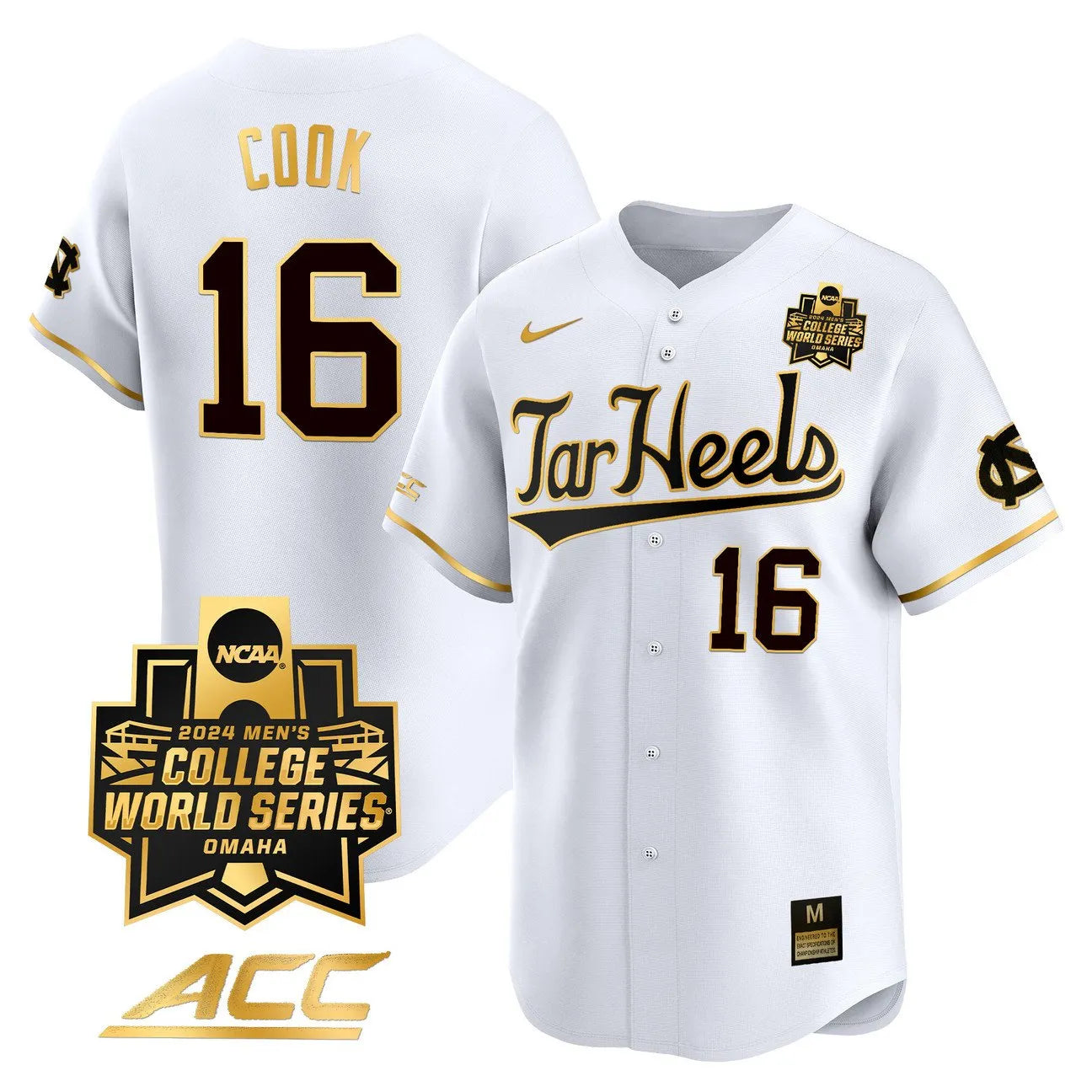 North Carolina Tar Heels 2024 College World Series Vapor Premier Limited Jersey - All Stitched