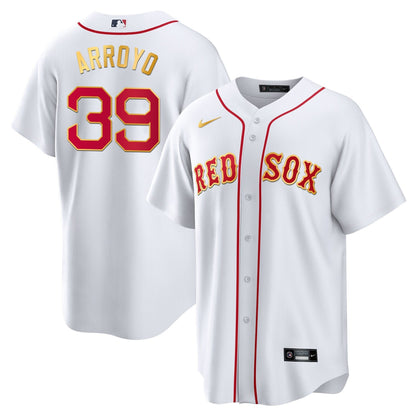 Boston Red Sox Gold Trim Jersey - All Stitched