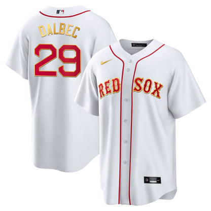 Boston Red Sox Gold Trim Jersey - All Stitched