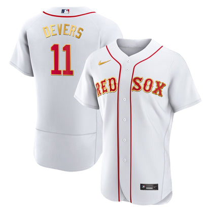 Boston Red Sox Gold Trim Jersey - All Stitched