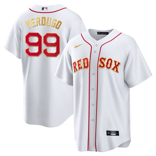 Boston Red Sox Gold Trim Jersey - All Stitched