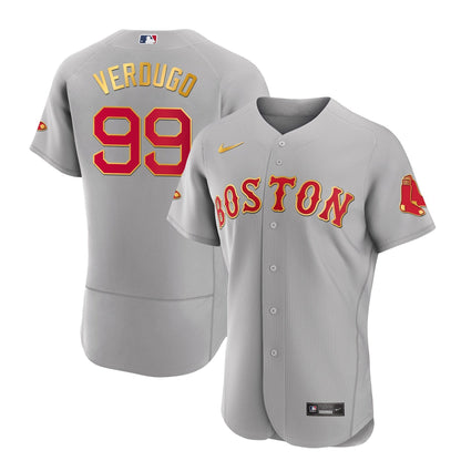 Boston Red Sox Gold Trim Jersey - All Stitched
